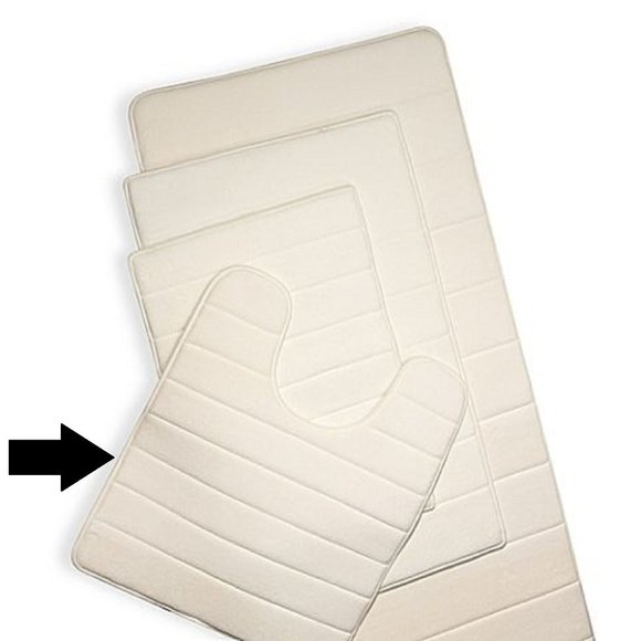 new IVORY 21x24" MICRODRY Modern Quilted Memory Foam Contour Rug - Picture 6 of 7